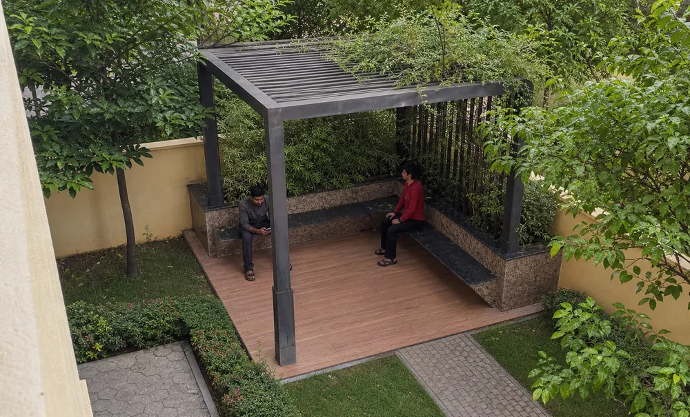 Boutique tower above a landscaped entrance — Bhavisha Bilva (5 of 8)