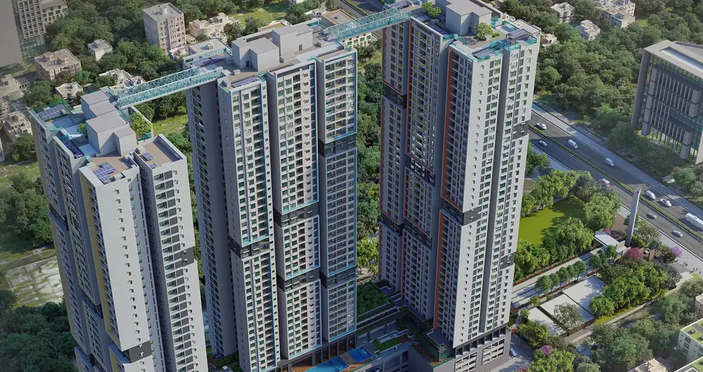 Three tall towers joined by a skybridge — Brigade Altius (2 of 6)
