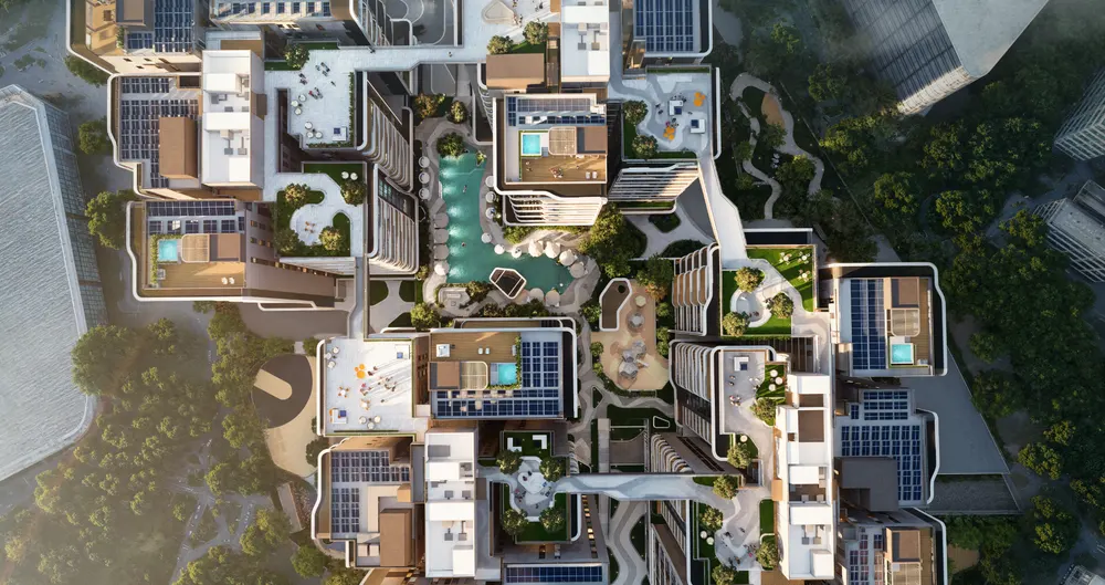 Residential towers rising over greenery — Brigade Stellaris (4 of 6)