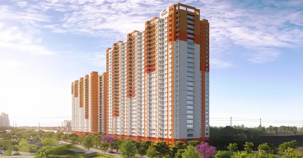 Residential towers against a clear sky