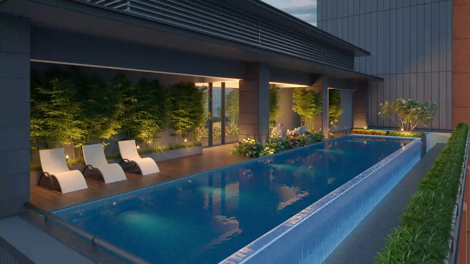 Front elevation of the towers above a landscaped podium — Godrej Sora (4 of 6)