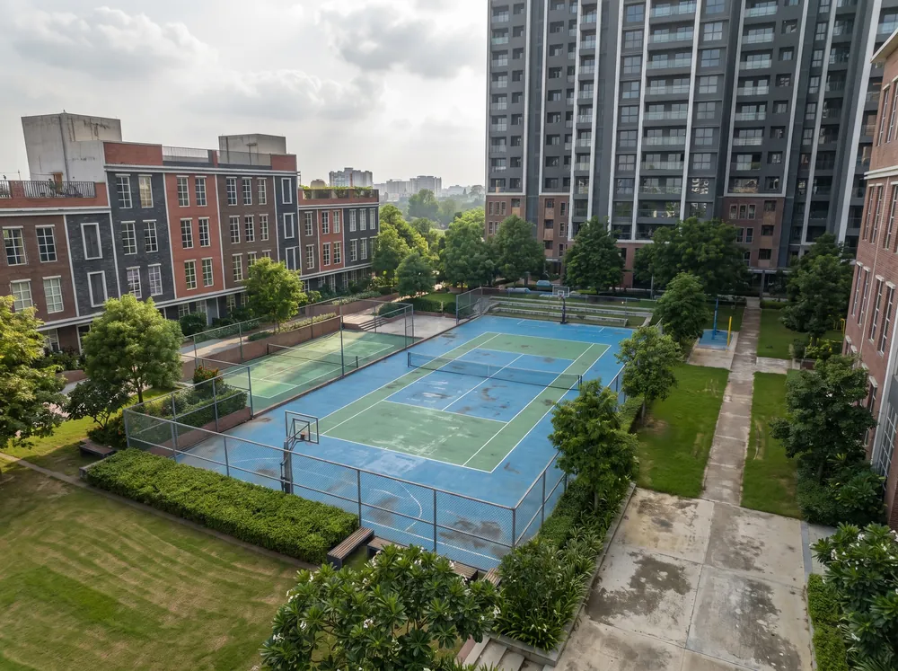 Garden-wrapped residential towers with pool — Godrej Aveline (2 of 5)