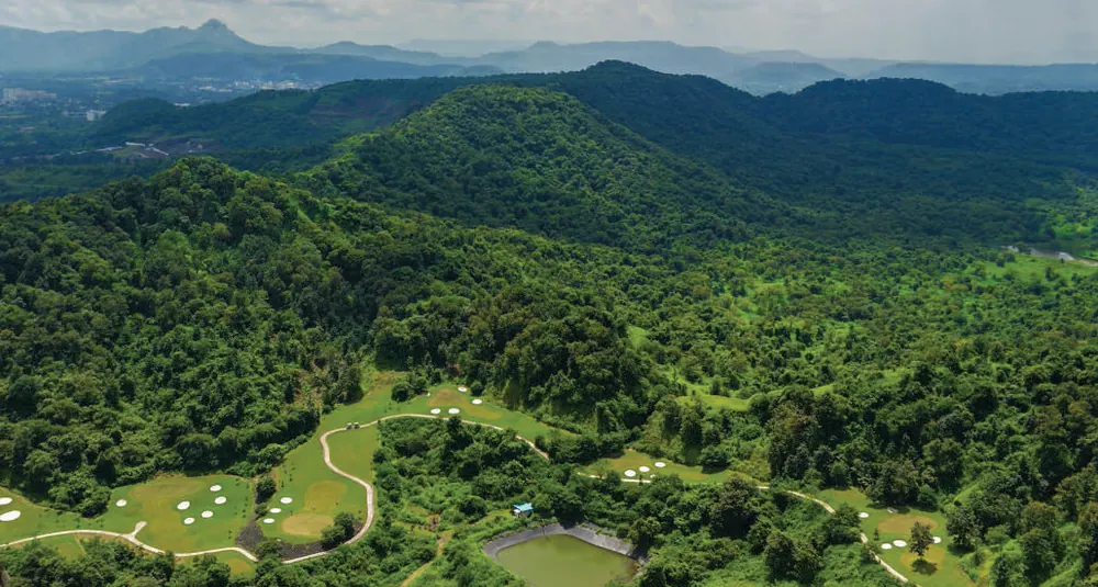 Aerial view of Godrej City towers among green hills — Golf Crest at Godrej City (4 of 4)