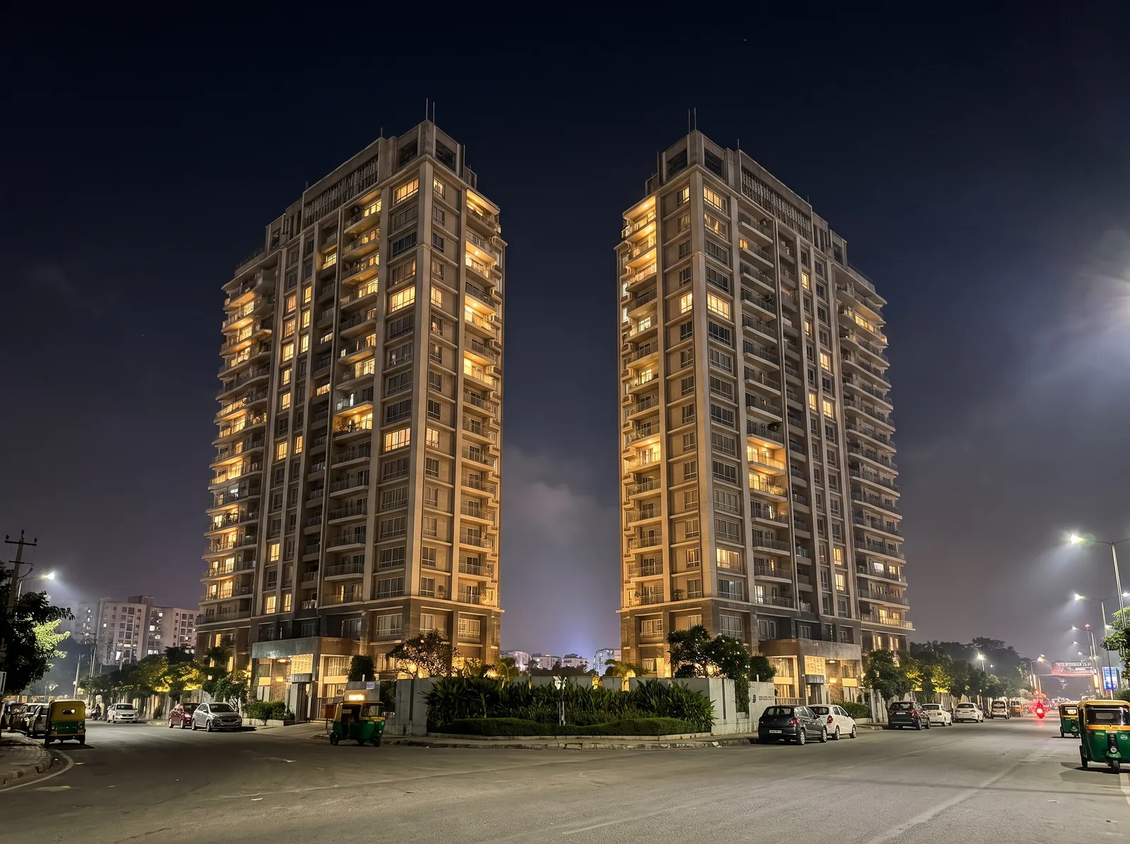 High-rise towers with podium gardens