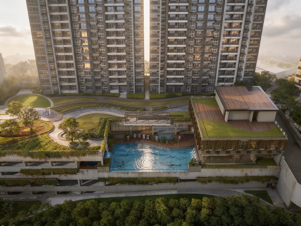 High-rise towers with podium gardens — Godrej Kada Agrahara (2 of 5)