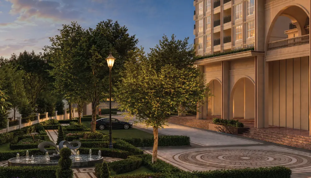 Twin residential towers rising above landscaped greens — Godrej Regent Park (2 of 6)