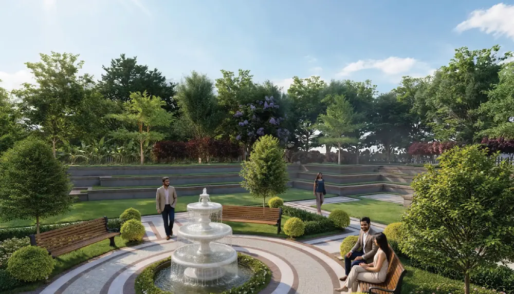 Twin residential towers rising above landscaped greens — Godrej Regent Park (5 of 6)