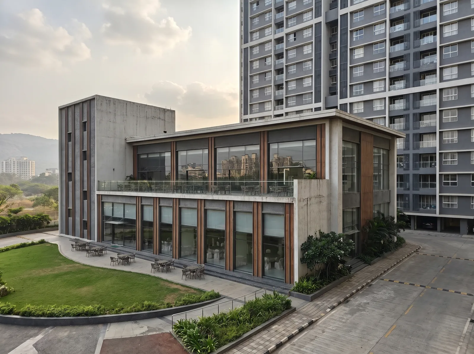 Towers at the foothills of the Kharghar Hills