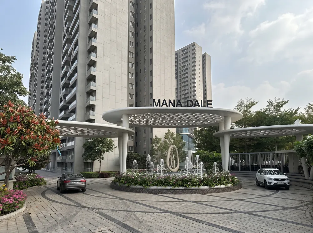Twin towers above a landscaped entrance — Mana Dale (2 of 4)