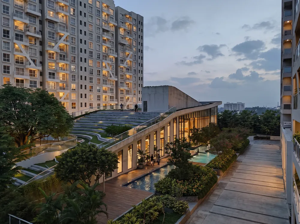 Twin towers above a landscaped entrance — Mana Dale (4 of 4)