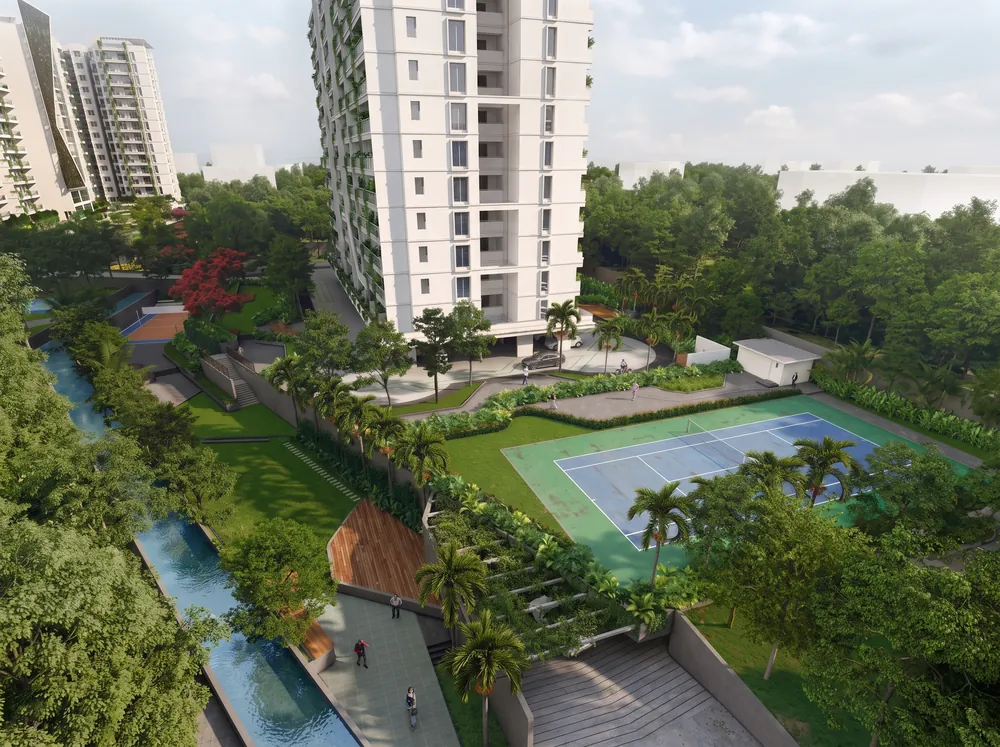 Tall tower with landscaped balconies — Mana Verdant (3 of 5)