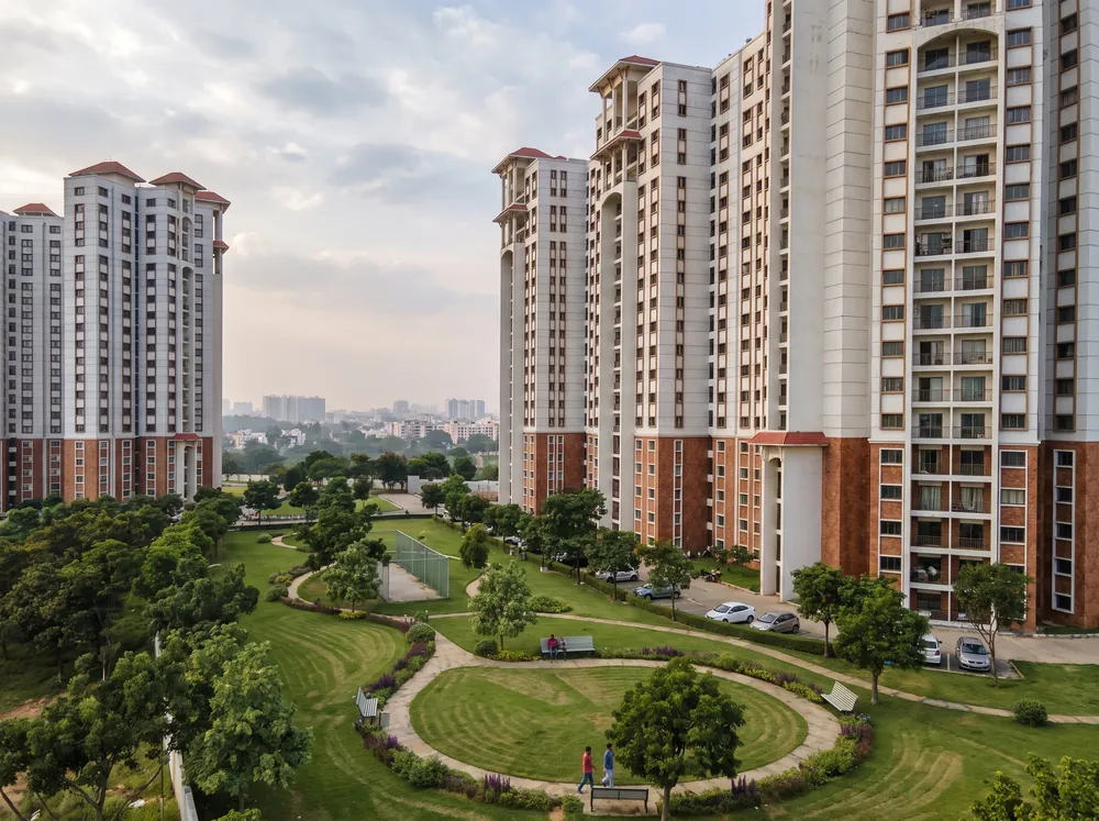 Township entrance with podium gardens — Ramky Fortuna (2 of 5)