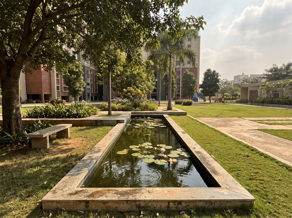 Township entrance with podium gardens — Ramky Fortuna (4 of 5)