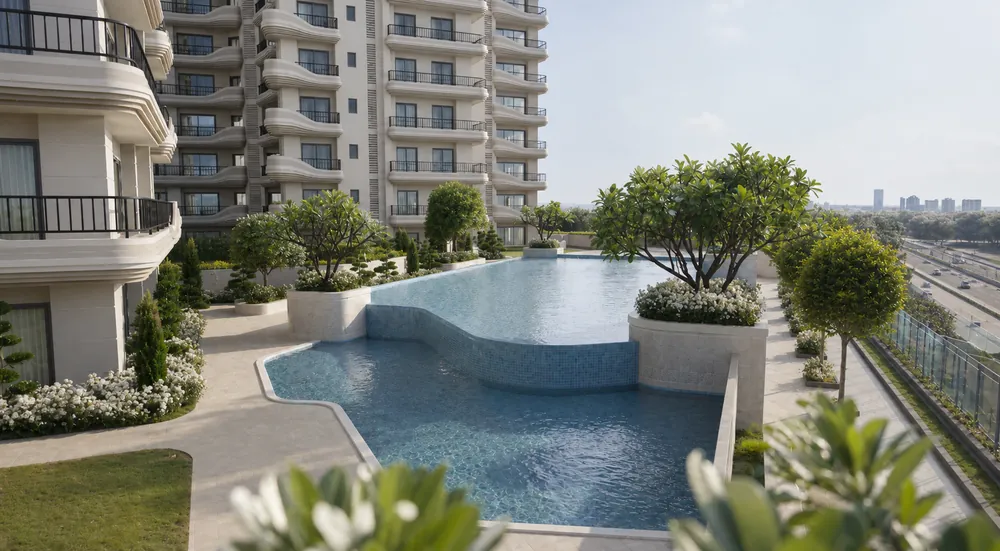 Wave-form towers at dusk — Sobha Altus (3 of 5)