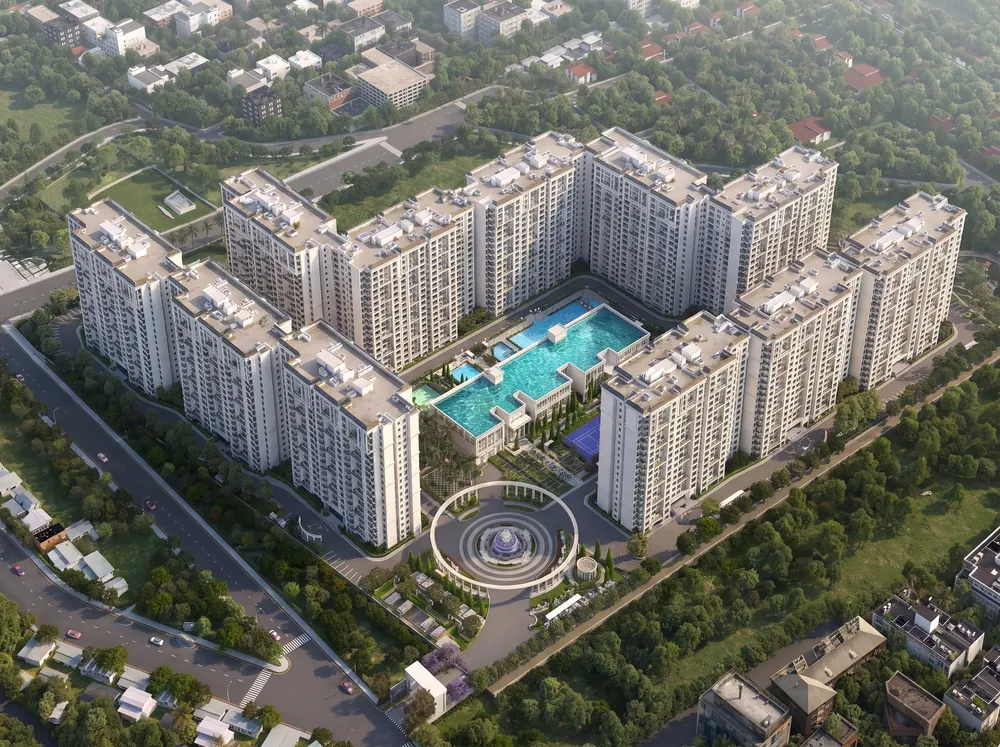 Manor-style towers over formal gardens — Sumadhura Edition (2 of 5)