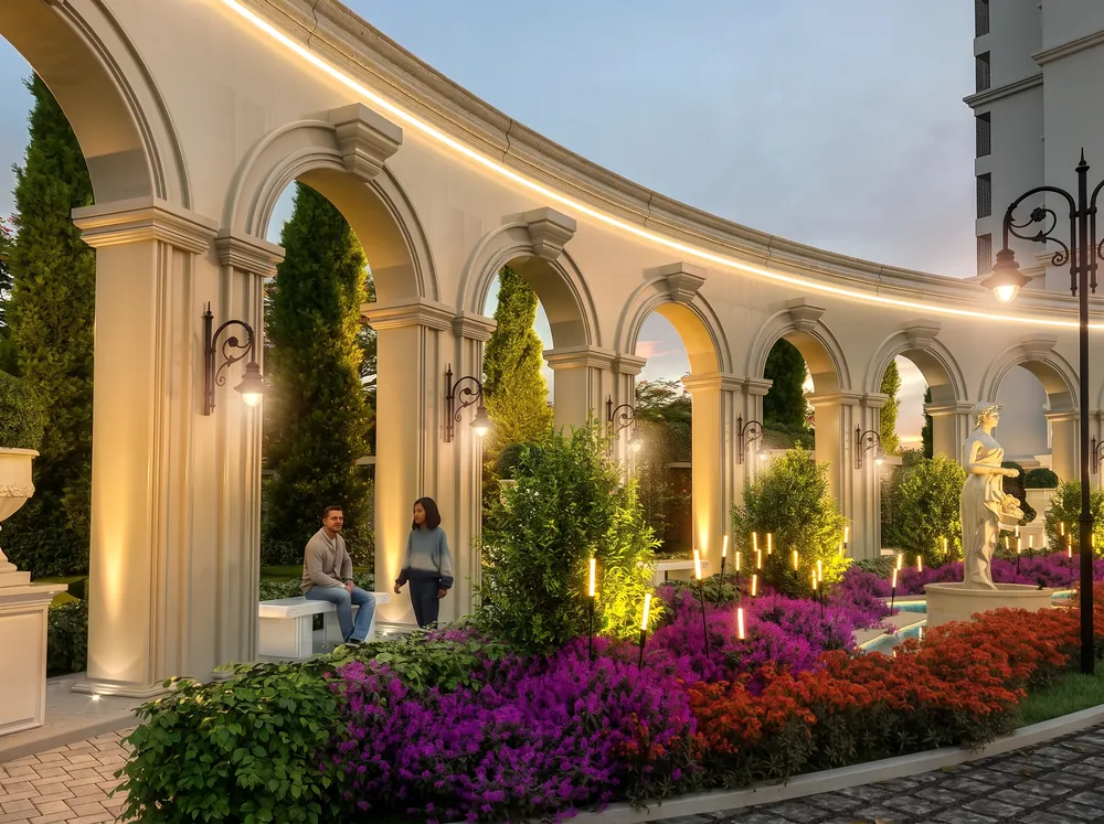 Manor-style towers over formal gardens — Sumadhura Edition (5 of 5)