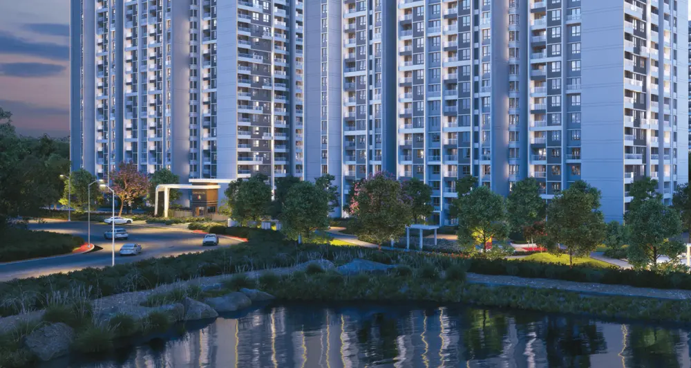 White towers against an evening sky — Sumadhura Folium (2 of 6)