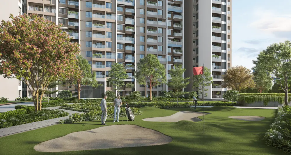 White towers against an evening sky — Sumadhura Folium (5 of 6)
