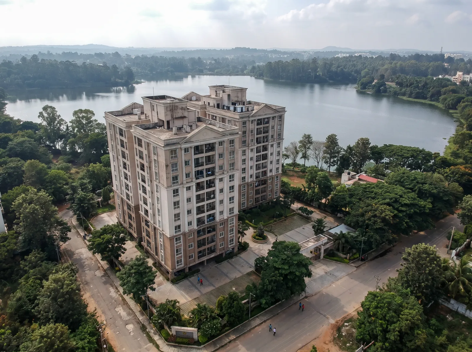 Lakeside towers with classical detailing