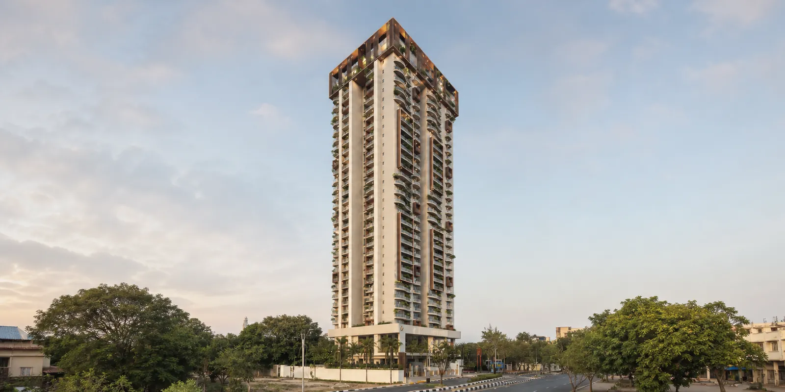 Iconic tower above a gated entrance